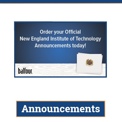 link to buy official N E I T graduation announcements through balfour